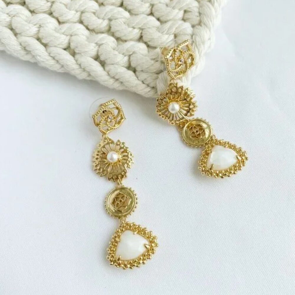 Kendra Scott Brielle - Gold Ivory Mother-of-Pearl Earrings